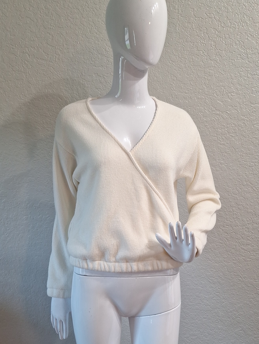 Madewell Cream Ribbed Top